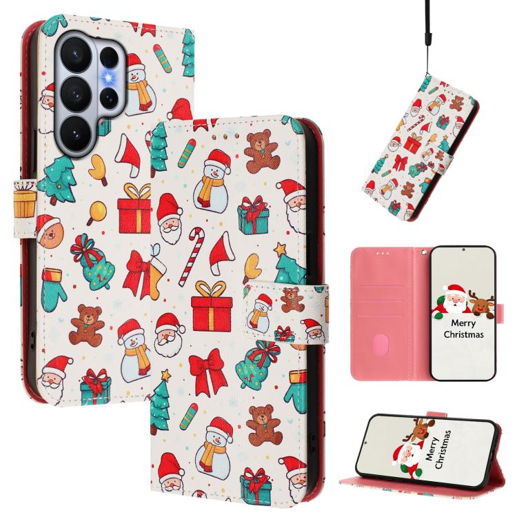 Custodia per telefono in pelle con fibbia e cinturino, serie natalizia., For Samsung Galaxy S26+ 5G, For Samsung Galaxy S26 Edge 5G, For Samsung Galaxy S26 Ultra 5G, For Samsung Galaxy S26 5G
