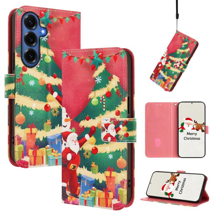 Custodia per telefono in pelle con fibbia e cinturino, serie natalizia., For Samsung Galaxy S26+ 5G, For Samsung Galaxy S26 Edge 5G, For Samsung Galaxy S26 Ultra 5G, For Samsung Galaxy S26 5G