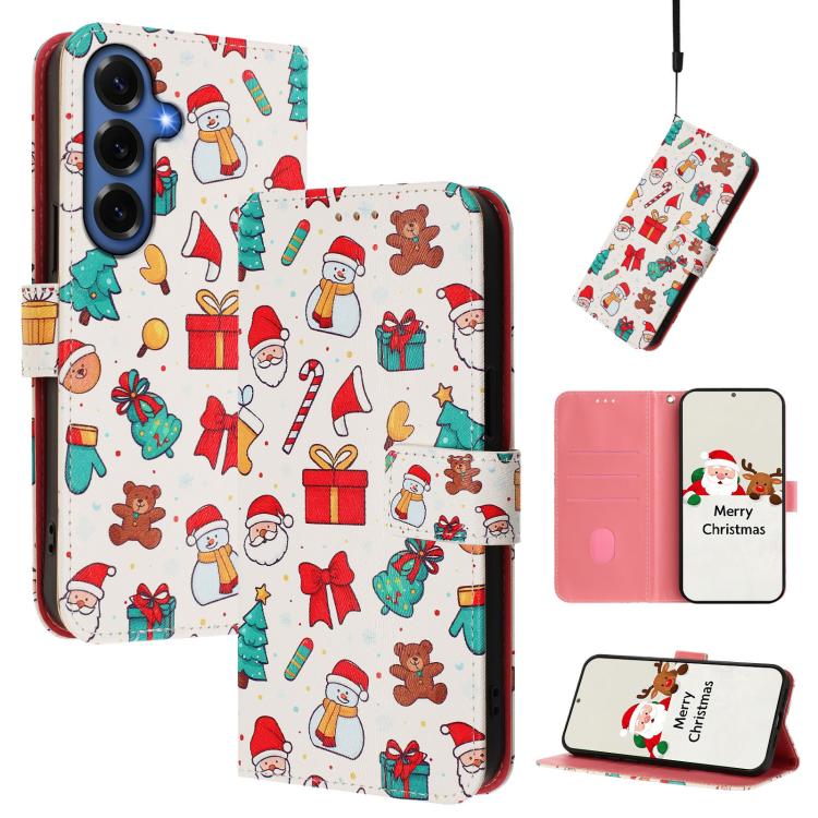 Custodia per telefono in pelle con fibbia e cinturino, serie natalizia., For Samsung Galaxy S26+ 5G, For Samsung Galaxy S26 Edge 5G, For Samsung Galaxy S26 Ultra 5G, For Samsung Galaxy S26 5G