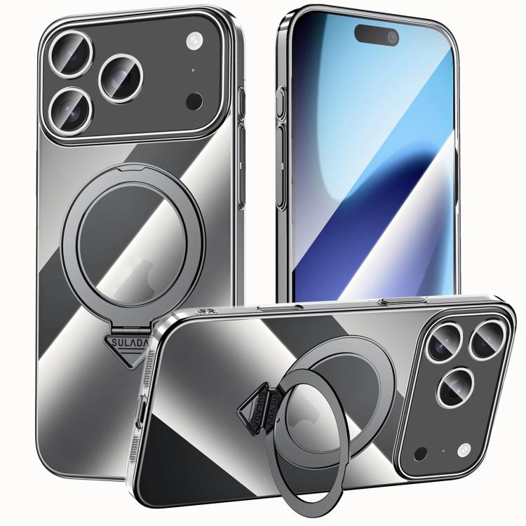 Custodia per telefono SULADA trasparente galvanizzata con supporto MagSafe., For iPhone 18 Pro, For iPhone 18 Pro Max, For iPhone 17 Pro Max, For iPhone 17 Pro, For iPhone 17
