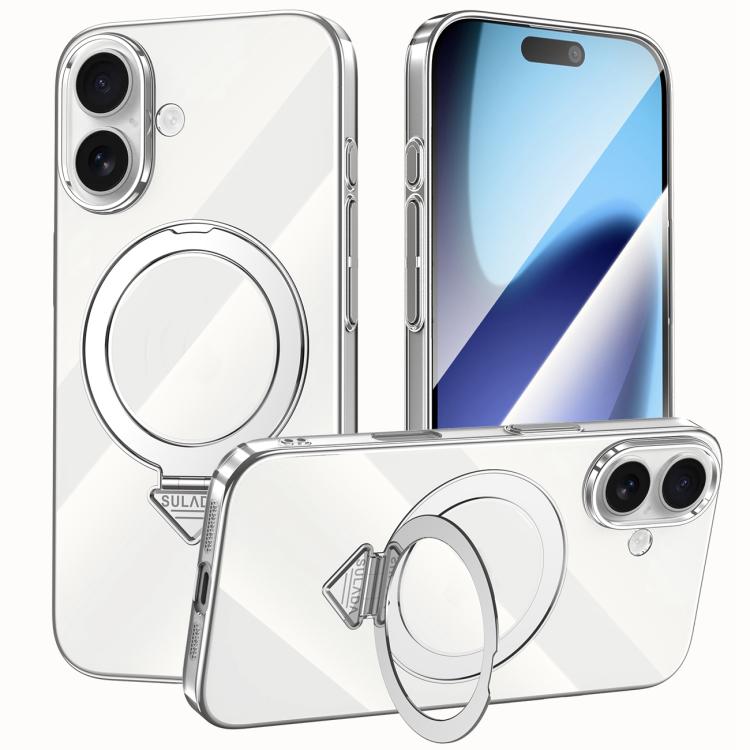Custodia per telefono SULADA trasparente galvanizzata con supporto MagSafe., For iPhone 18 Pro, For iPhone 18 Pro Max, For iPhone 17 Pro Max, For iPhone 17 Pro, For iPhone 17