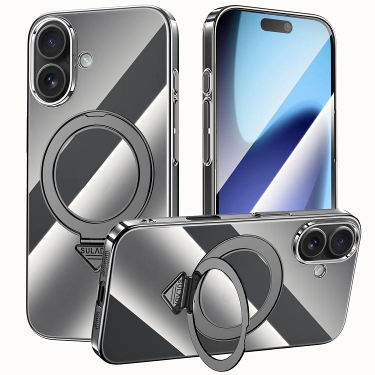 Custodia per telefono SULADA trasparente galvanizzata con supporto MagSafe., For iPhone 18 Pro, For iPhone 18 Pro Max, For iPhone 17 Pro Max, For iPhone 17 Pro, For iPhone 17