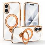 Custodia per telefono SULADA trasparente galvanizzata con supporto MagSafe., For iPhone 18 Pro, For iPhone 18 Pro Max, For iPhone 17 Pro Max, For iPhone 17 Pro, For iPhone 17