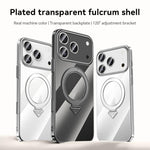 Custodia per telefono SULADA trasparente galvanizzata con supporto MagSafe., For iPhone 18 Pro, For iPhone 18 Pro Max, For iPhone 17 Pro Max, For iPhone 17 Pro, For iPhone 17