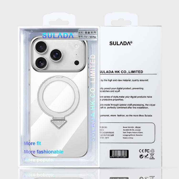 Custodia per telefono SULADA trasparente galvanizzata con supporto MagSafe., For iPhone 18 Pro, For iPhone 18 Pro Max, For iPhone 17 Pro Max, For iPhone 17 Pro, For iPhone 17