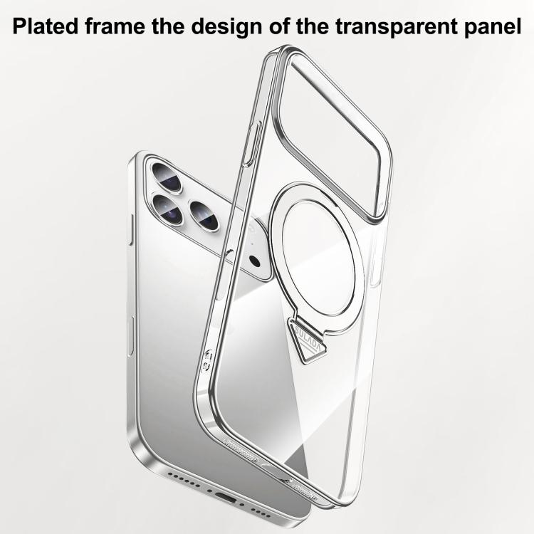 Custodia per telefono SULADA trasparente galvanizzata con supporto MagSafe., For iPhone 18 Pro, For iPhone 18 Pro Max, For iPhone 17 Pro Max, For iPhone 17 Pro, For iPhone 17