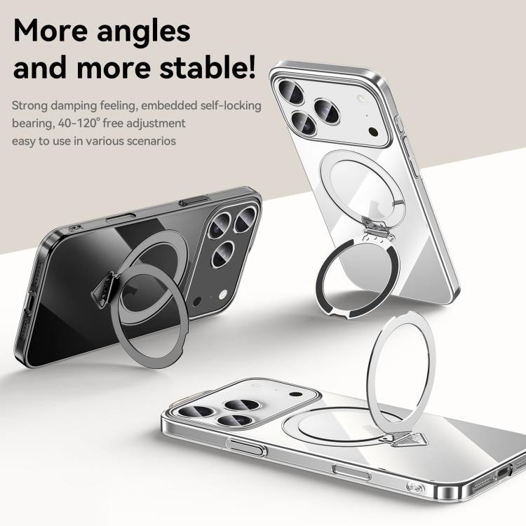 Custodia per telefono SULADA trasparente galvanizzata con supporto MagSafe., For iPhone 18 Pro, For iPhone 18 Pro Max, For iPhone 17 Pro Max, For iPhone 17 Pro, For iPhone 17