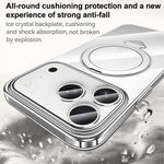 Custodia per telefono SULADA trasparente galvanizzata con supporto MagSafe., For iPhone 18 Pro, For iPhone 18 Pro Max, For iPhone 17 Pro Max, For iPhone 17 Pro, For iPhone 17