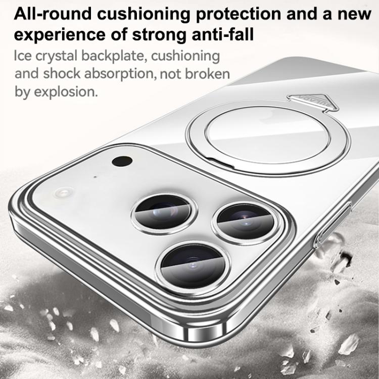 Custodia per telefono SULADA trasparente galvanizzata con supporto MagSafe., For iPhone 18 Pro, For iPhone 18 Pro Max, For iPhone 17 Pro Max, For iPhone 17 Pro, For iPhone 17