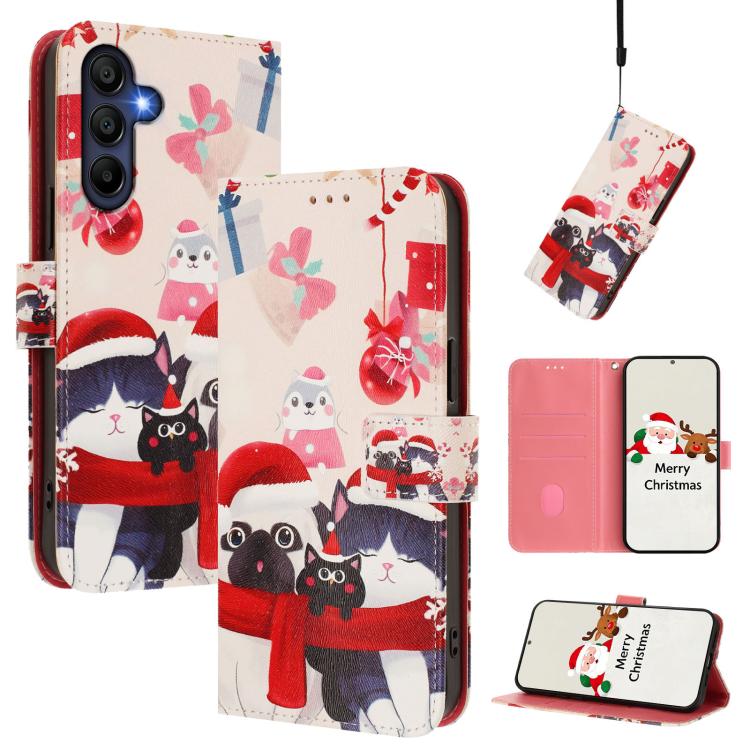 Custodia per telefono in pelle con fibbia e cinturino, serie natalizia., For Samsung Galaxy M36 5G, For Samsung Galaxy A17 / A26 5G, For Samsung Galaxy M56 5G, For Samsung Galaxy F16 5G / M16 5G