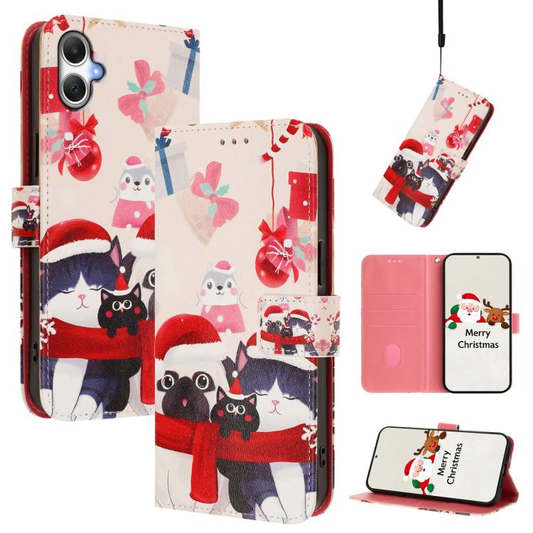 Custodia per telefono in pelle con fibbia e cinturino, serie natalizia., For Samsung Galaxy F06 5G / M06 5G, For Samsung Galaxy A06 5G / 4G, For Samsung Galaxy A36 / A56 5G, For Samsung Galaxy A05 / F05 / M05 4G