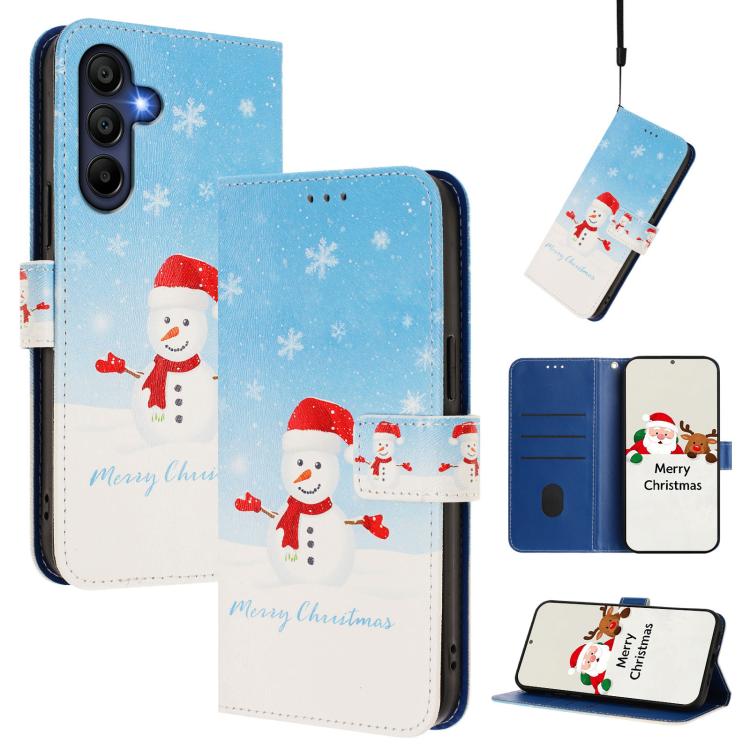 Custodia per telefono in pelle con fibbia e cinturino, serie natalizia., For Samsung Galaxy A16 5G / 4G, For Samsung Galaxy A05s / F14 4G, For Samsung Galaxy M35 5G, For Samsung Galaxy M55 5G / C55 5G