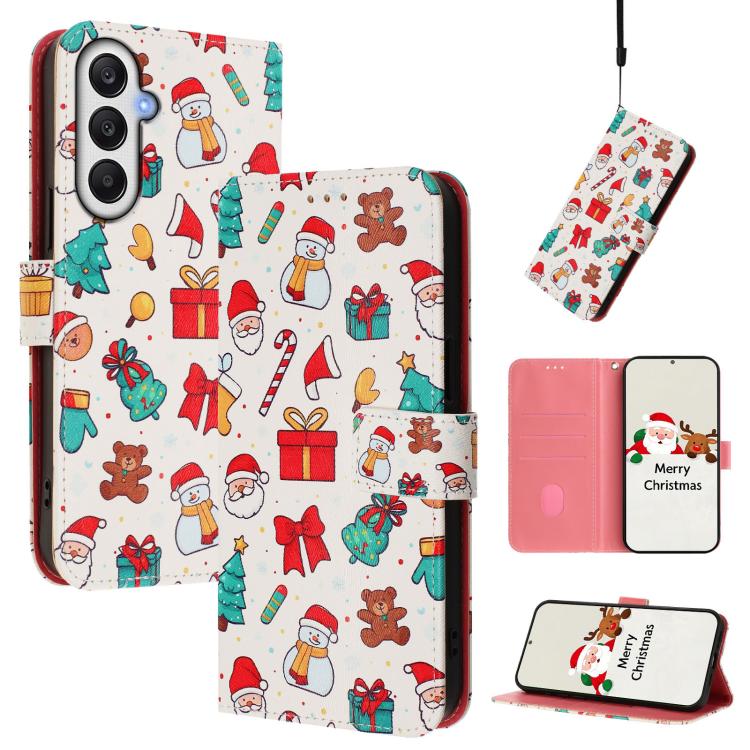 Custodia per telefono in pelle con fibbia e cinturino, serie natalizia., For Samsung Galaxy A16 5G / 4G, For Samsung Galaxy A05s / F14 4G, For Samsung Galaxy M35 5G, For Samsung Galaxy M55 5G / C55 5G