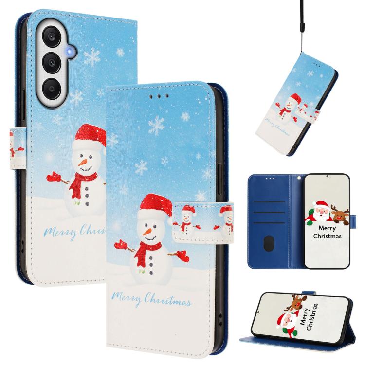 Custodia per telefono in pelle con fibbia e cinturino, serie natalizia., For Samsung Galaxy A16 5G / 4G, For Samsung Galaxy A05s / F14 4G, For Samsung Galaxy M35 5G, For Samsung Galaxy M55 5G / C55 5G