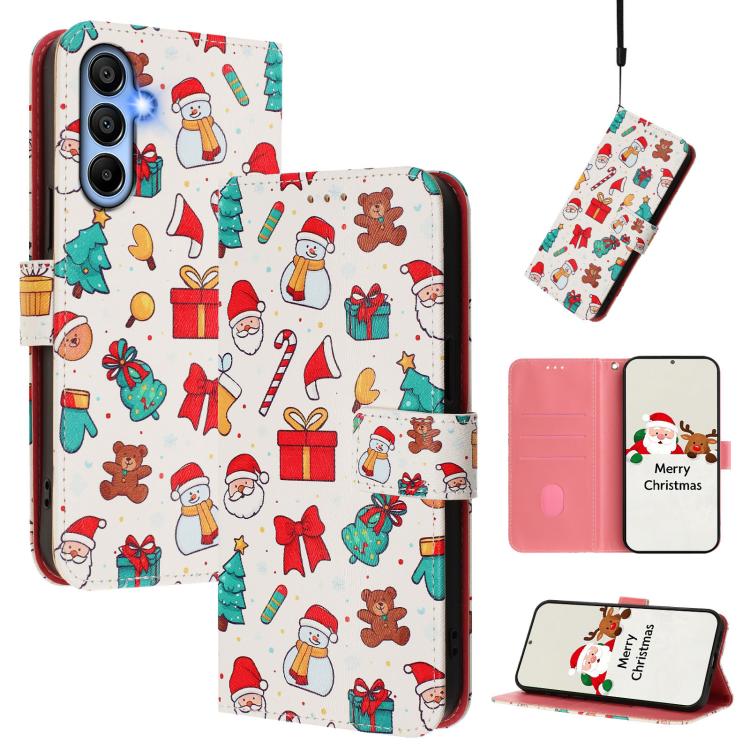 Custodia per telefono in pelle con fibbia e cinturino, serie natalizia., For Samsung Galaxy M15 5G / F15 5G, For Samsung Galaxy A15 5G / 4G, For Samsung Galaxy A55 5G, For Samsung Galaxy A35 5G