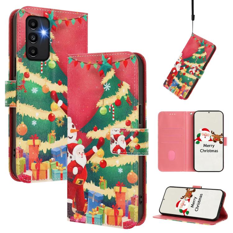 Custodia per telefono in pelle con fibbia e cinturino, serie natalizia., For Samsung Galaxy A34 5G, For Samsung Galaxy A54 5G, For Samsung Galaxy A13 5G / 4G / A04 / A04s, For Samsung Galaxy M53 5G