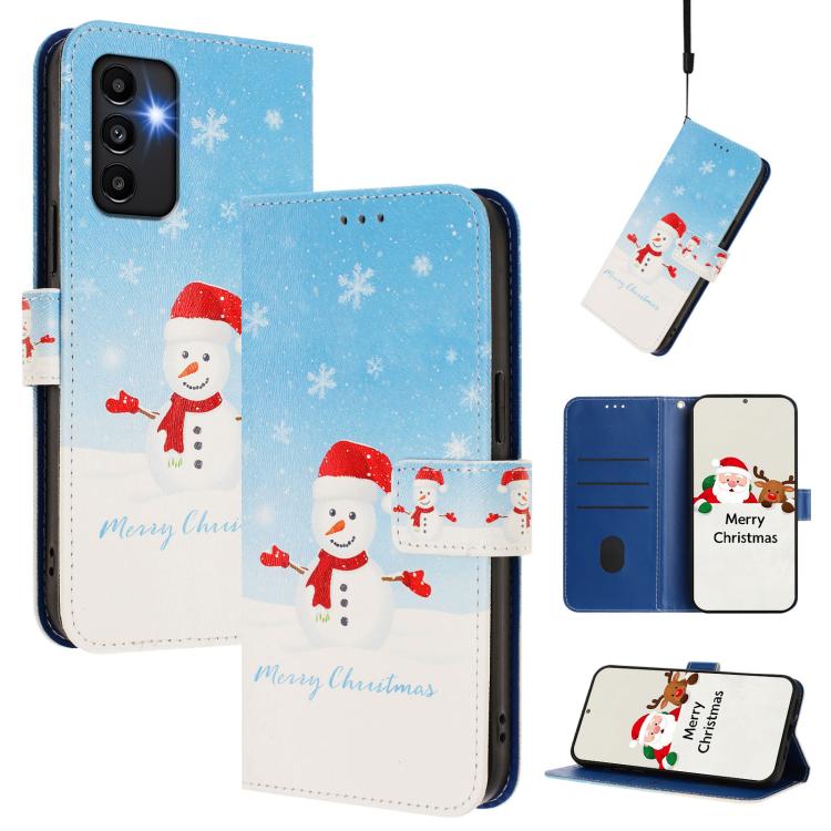 Custodia per telefono in pelle con fibbia e cinturino, serie natalizia., For Samsung Galaxy A34 5G, For Samsung Galaxy A54 5G, For Samsung Galaxy A13 5G / 4G / A04 / A04s, For Samsung Galaxy M53 5G