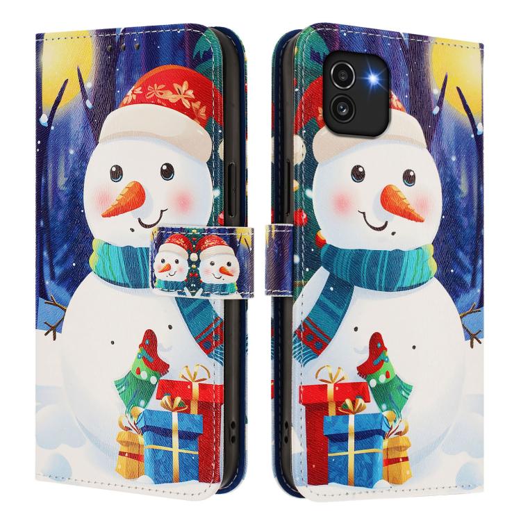 Custodia per telefono in pelle con fibbia e cinturino, serie natalizia., For Samsung Galaxy A03 164mm, For Samsung Galaxy A03 166mm