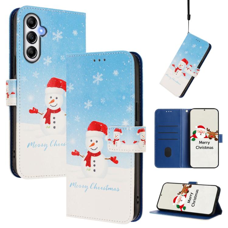 Custodia per telefono in pelle con fibbia e cinturino, serie natalizia., For Samsung Galaxy A24 4G, For Samsung Galaxy A23 5G / 4G / M23 / F23, For Samsung Galaxy A04e / F04 / M04 4G, For Samsung Galaxy A14 5G / 4G