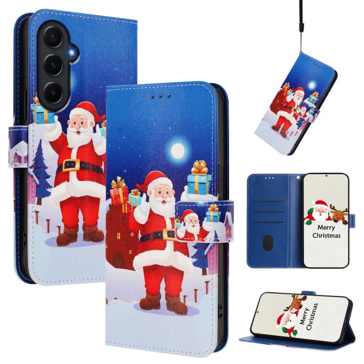 Custodia per telefono in pelle con fibbia e cinturino, serie natalizia., For Samsung Galaxy M15 5G / F15 5G, For Samsung Galaxy A15 5G / 4G, For Samsung Galaxy A55 5G, For Samsung Galaxy A35 5G