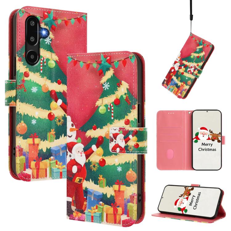 Custodia per telefono in pelle con fibbia e cinturino, serie natalizia., For Samsung Galaxy M36 5G, For Samsung Galaxy A17 / A26 5G, For Samsung Galaxy M56 5G, For Samsung Galaxy F16 5G / M16 5G