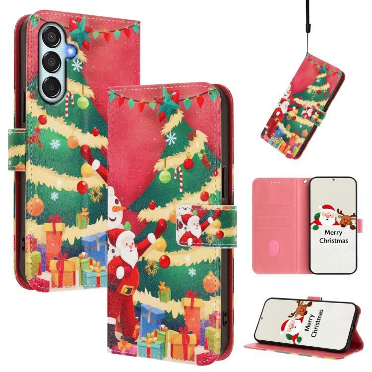 Custodia per telefono in pelle con fibbia e cinturino, serie natalizia., For Samsung Galaxy M15 5G / F15 5G, For Samsung Galaxy A15 5G / 4G, For Samsung Galaxy A55 5G, For Samsung Galaxy A35 5G
