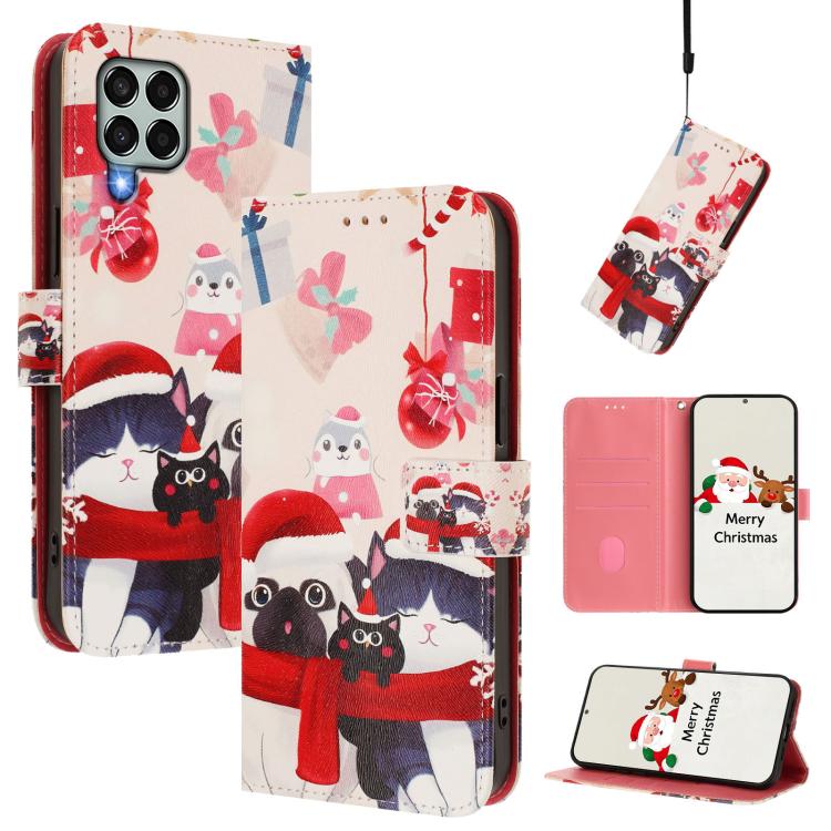 Custodia per telefono in pelle con fibbia e cinturino, serie natalizia., For Samsung Galaxy M33 5G, For Samsung Galaxy A53 5G, For Samsung Galaxy A73 5G, For Samsung Galaxy A33 5G