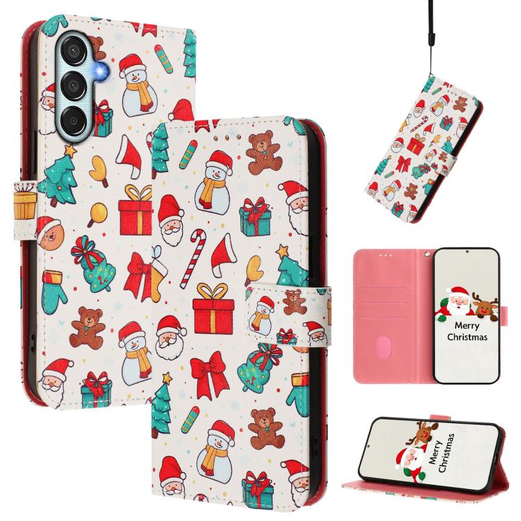 Custodia per telefono in pelle con fibbia e cinturino, serie natalizia., For Samsung Galaxy A16 5G / 4G, For Samsung Galaxy A05s / F14 4G, For Samsung Galaxy M35 5G, For Samsung Galaxy M55 5G / C55 5G
