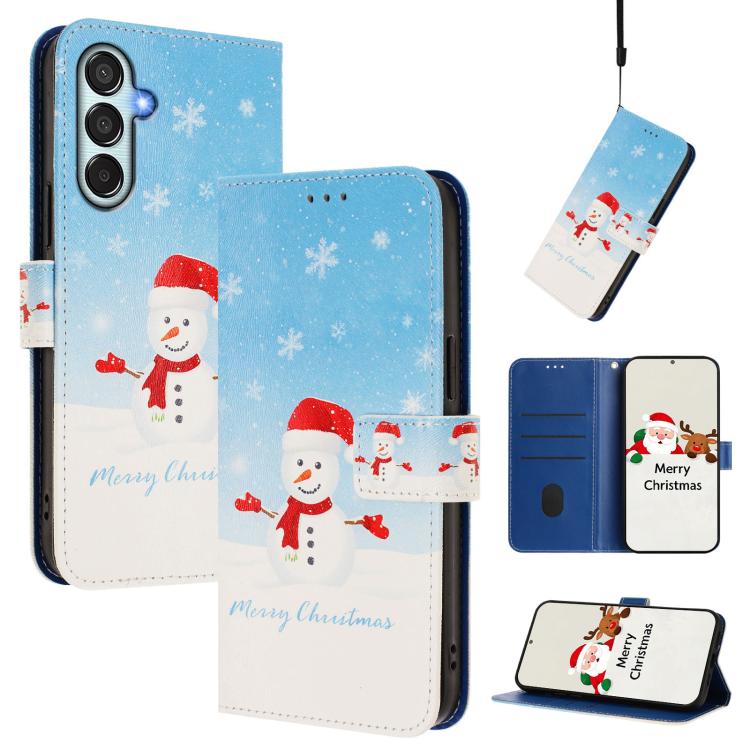 Custodia per telefono in pelle con fibbia e cinturino, serie natalizia., For Samsung Galaxy A16 5G / 4G, For Samsung Galaxy A05s / F14 4G, For Samsung Galaxy M35 5G, For Samsung Galaxy M55 5G / C55 5G