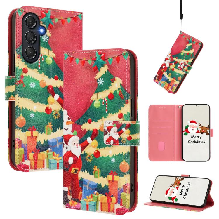 Custodia per telefono in pelle con fibbia e cinturino, serie natalizia., For Samsung Galaxy A16 5G / 4G, For Samsung Galaxy A05s / F14 4G, For Samsung Galaxy M35 5G, For Samsung Galaxy M55 5G / C55 5G