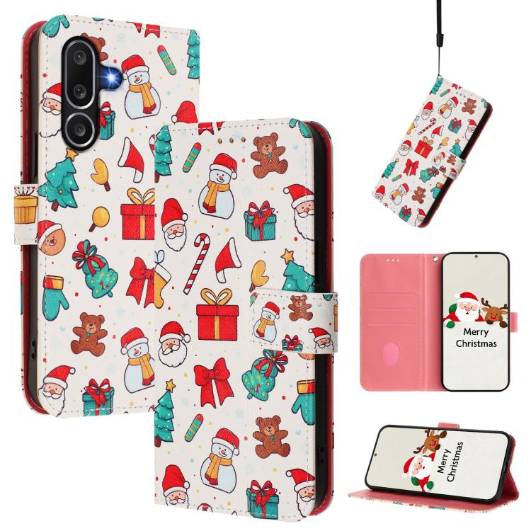 Custodia per telefono in pelle con fibbia e cinturino, serie natalizia., For Samsung Galaxy M36 5G, For Samsung Galaxy A17 / A26 5G, For Samsung Galaxy M56 5G, For Samsung Galaxy F16 5G / M16 5G