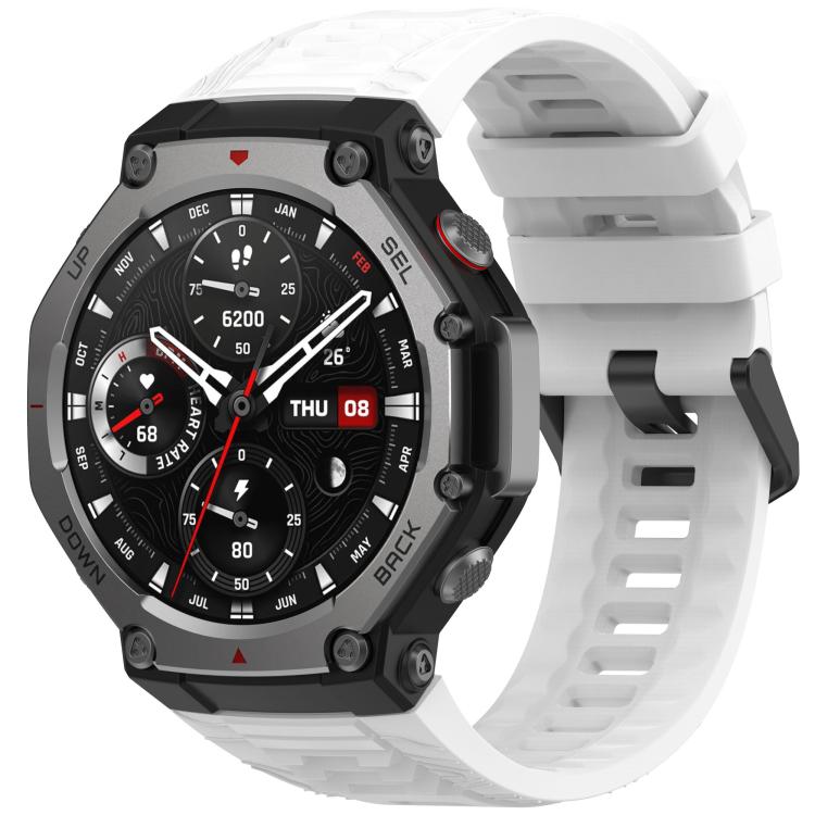 Cinturino per orologio xDfind in silicone nero tinta unita con fibbia, For Amazfit T-Rex 3