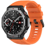 Cinturino per orologio xDfind in silicone nero tinta unita con fibbia, For Amazfit T-Rex 3