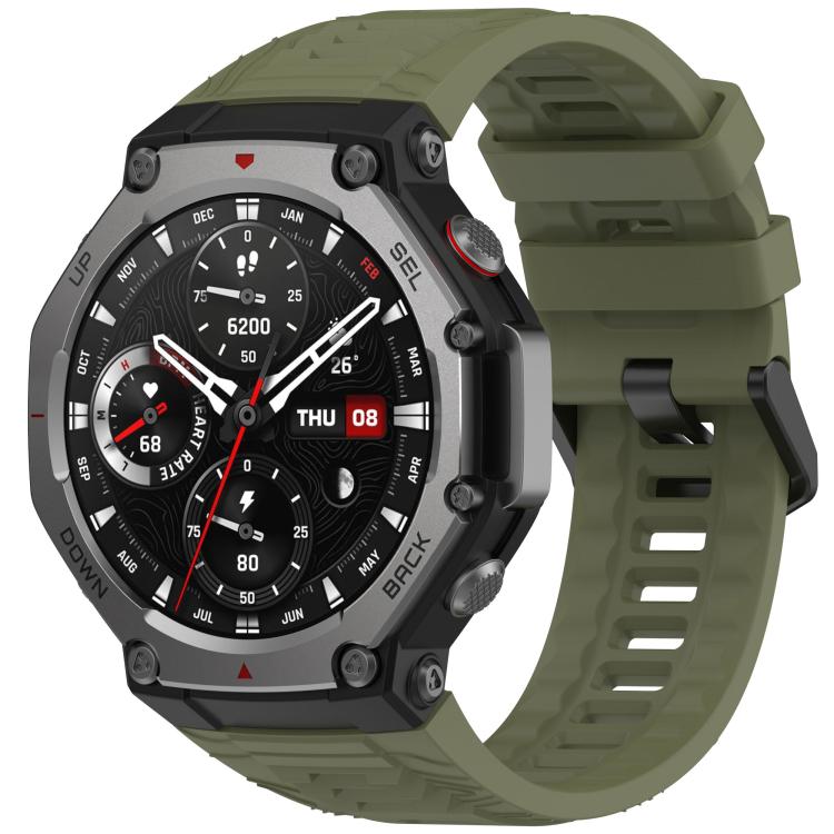 Cinturino per orologio xDfind in silicone nero tinta unita con fibbia, For Amazfit T-Rex 3