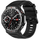 Cinturino per orologio xDfind in silicone nero tinta unita con fibbia, For Amazfit T-Rex 3