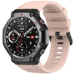 Cinturino per orologio xDfind in silicone nero tinta unita con fibbia, For Amazfit T-Rex 3