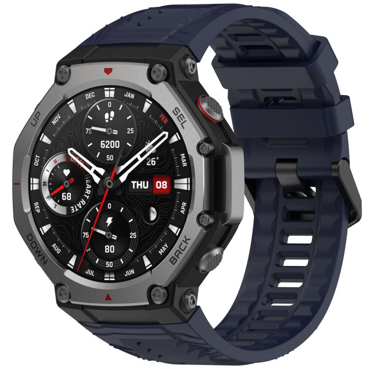 Cinturino per orologio xDfind in silicone nero tinta unita con fibbia, For Amazfit T-Rex 3