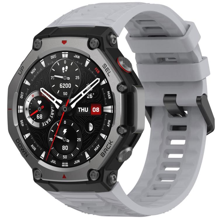 Cinturino per orologio xDfind in silicone nero tinta unita con fibbia, For Amazfit T-Rex 3