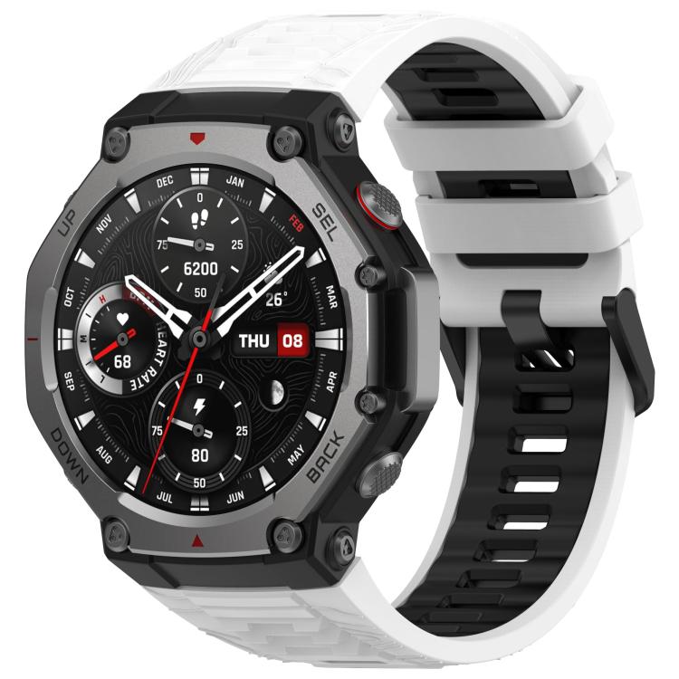 Cinturino per orologio xDfind in silicone bicolore nero con fibbia, For Amazfit T-Rex 3
