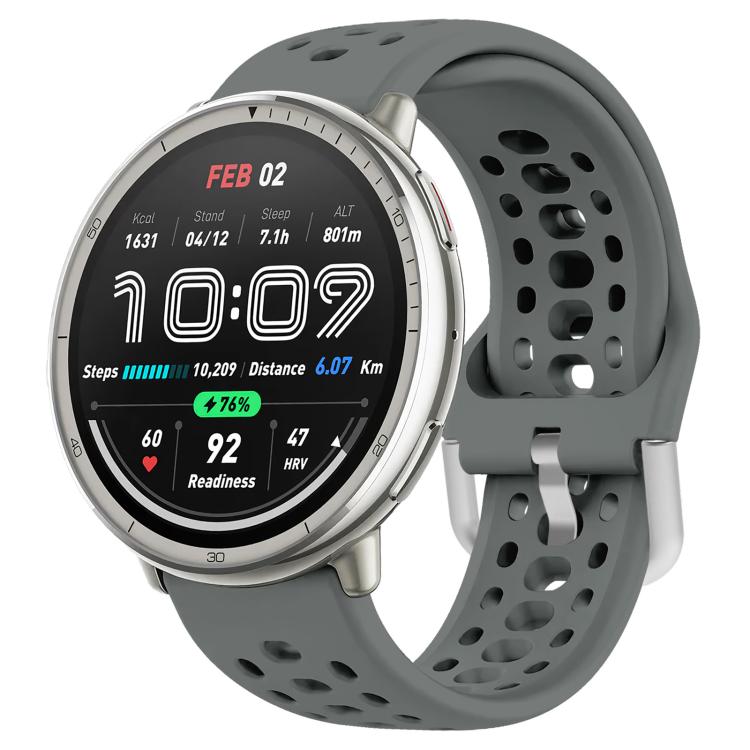 Cinturino per orologio sportivo in silicone con fibbia argentata xDfind, 20mm