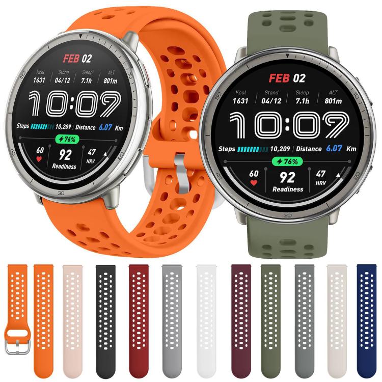 Cinturino per orologio sportivo in silicone con fibbia argentata xDfind, 20mm