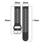 Cinturino per orologio sportivo in silicone con fibbia argentata xDfind, 20mm
