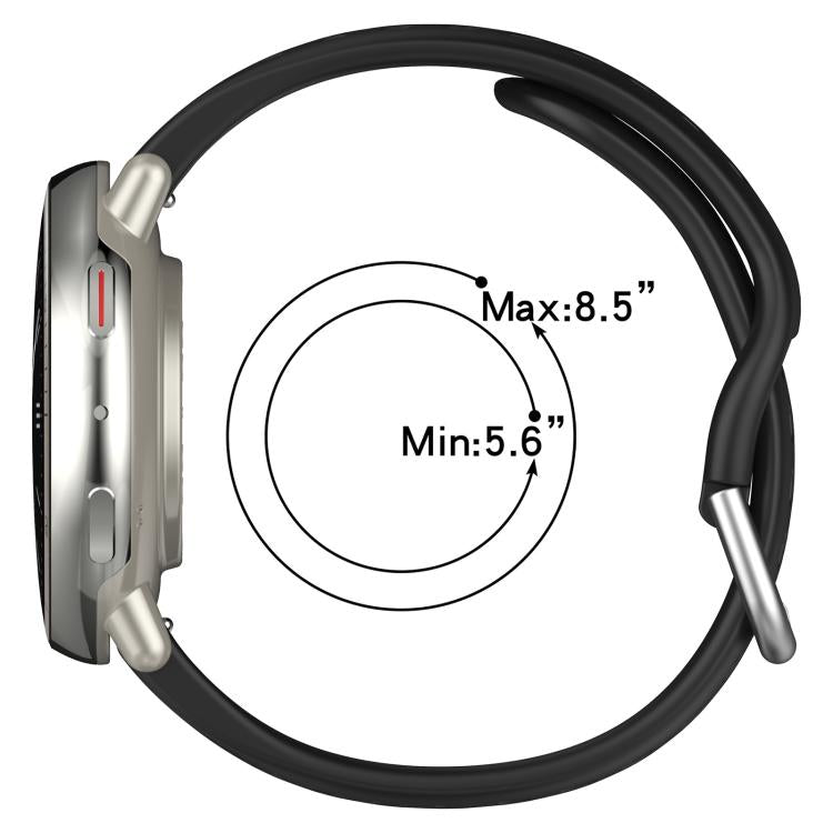 Cinturino per orologio sportivo in silicone con fibbia argentata xDfind, 20mm
