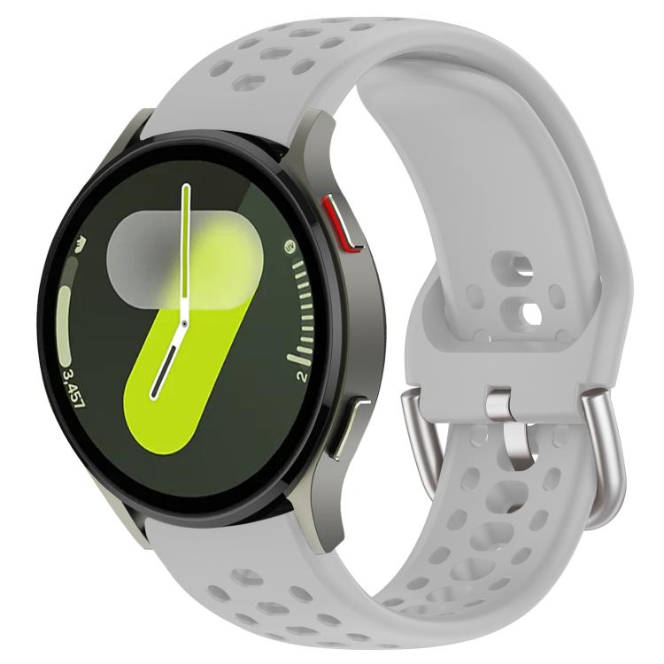 Cinturino per orologio sportivo in silicone con fibbia argentata xDfind, For Samsung Galaxy Watch 7 / 6 / 5 / FE