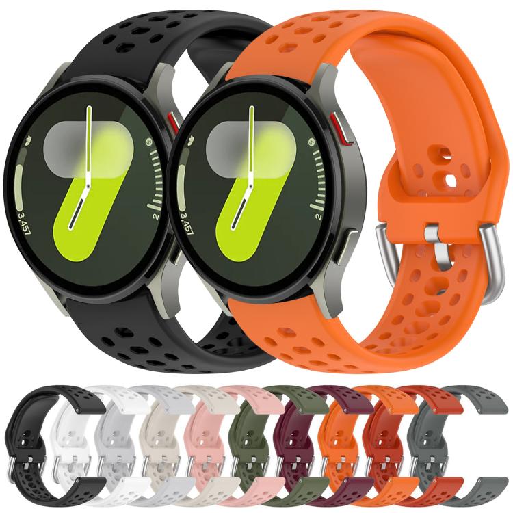 Cinturino per orologio sportivo in silicone con fibbia argentata xDfind, For Samsung Galaxy Watch 7 / 6 / 5 / FE