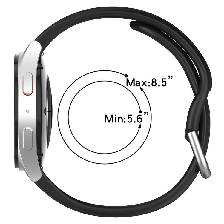 Cinturino per orologio sportivo in silicone con fibbia argentata xDfind, For Samsung Galaxy Watch 7 / 6 / 5 / FE