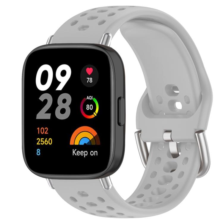 Cinturino per orologio sportivo in silicone con fibbia argentata xDfind, For Redmi Watch 3