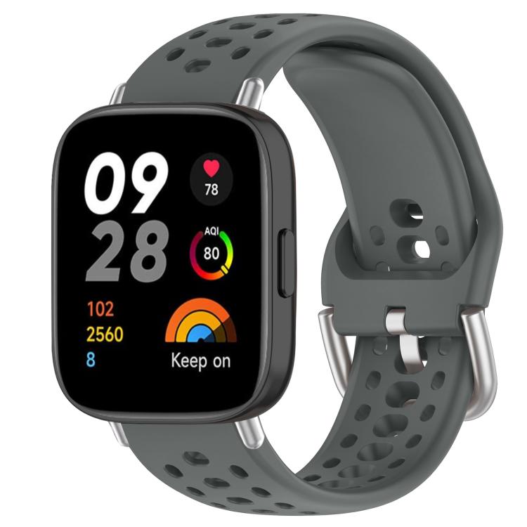 Cinturino per orologio sportivo in silicone con fibbia argentata xDfind, For Redmi Watch 3