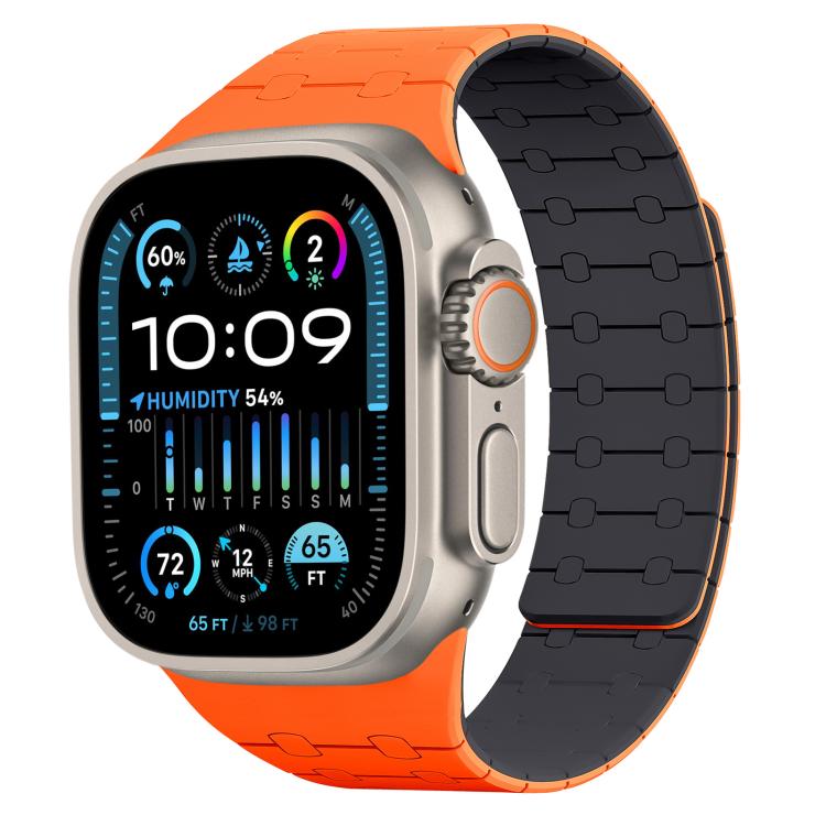 Cinturino per orologio magnetico in silicone xDfind con colori a contrasto, For Apple Watch 42 / 44 / 45 / 46 / 49mm, For Apple Watch 38 / 40 / 41 / S10 42mm