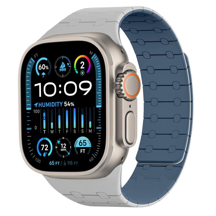 Cinturino per orologio magnetico in silicone xDfind con colori a contrasto, For Apple Watch 42 / 44 / 45 / 46 / 49mm, For Apple Watch 38 / 40 / 41 / S10 42mm